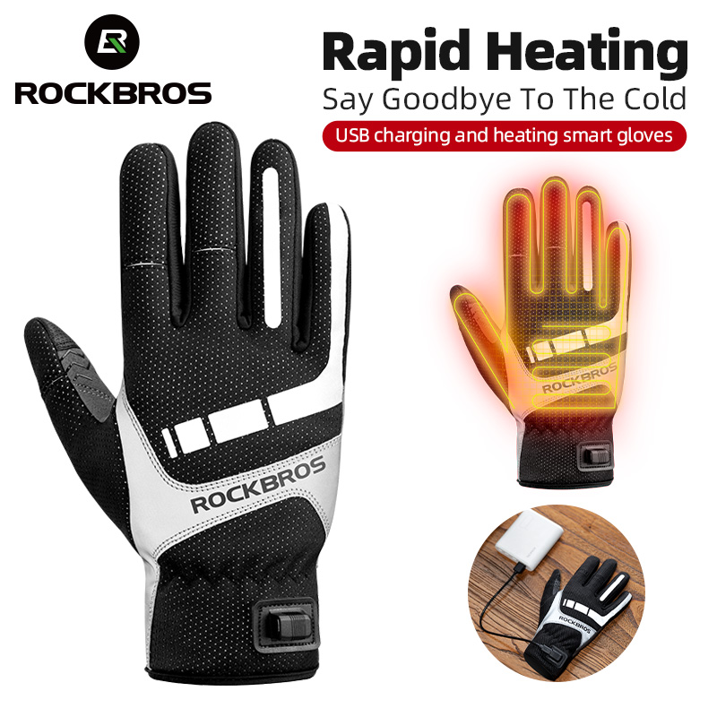 Motorcycle Gear Gloves - ROCKBROS зимние перчатки с подогревом, велосипедные
